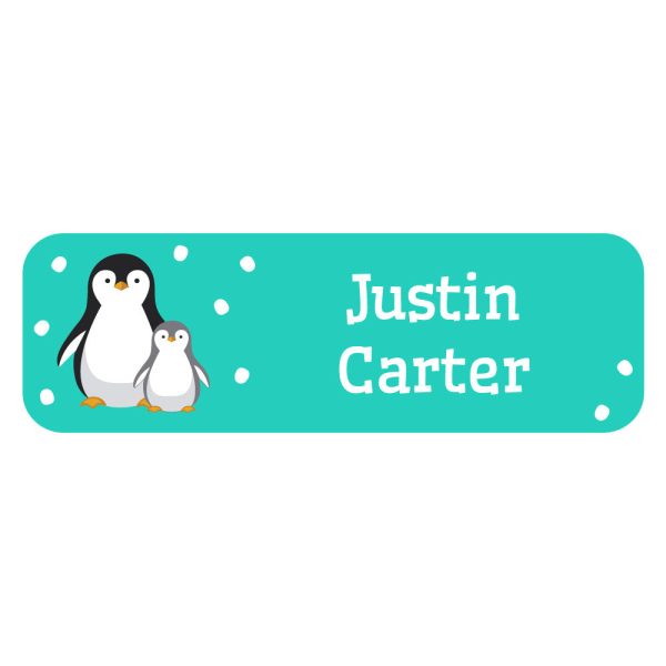 Penguins Large Rectangle Name Labels on Sale