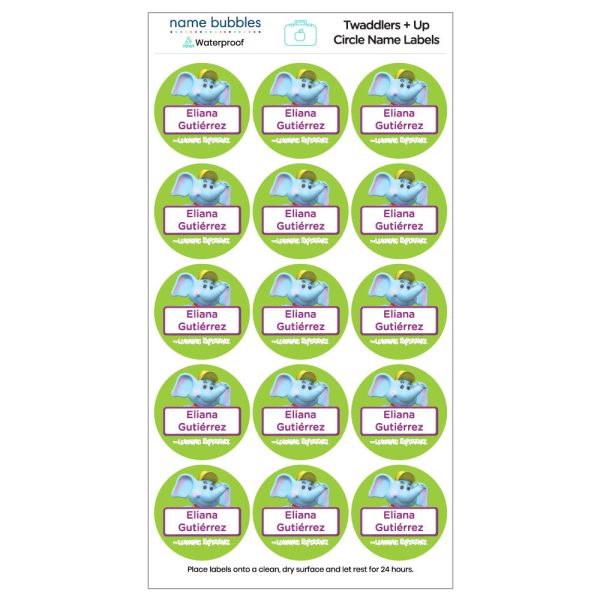 Bubbles Twaddlers + Up Circle Name Labels Cheap - Image 3